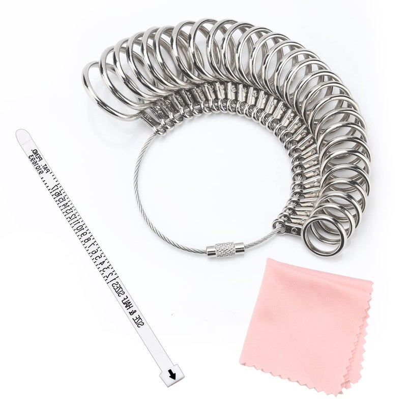 CDBOVID Professional Men's and Women's Ring Sizing Toolkit - Plastic/Metal Tool for Measuring Finger Size at Home with Sizing Chart, Adjustable Looseness (Ideal Gift, Easy Instructions) - Image 5